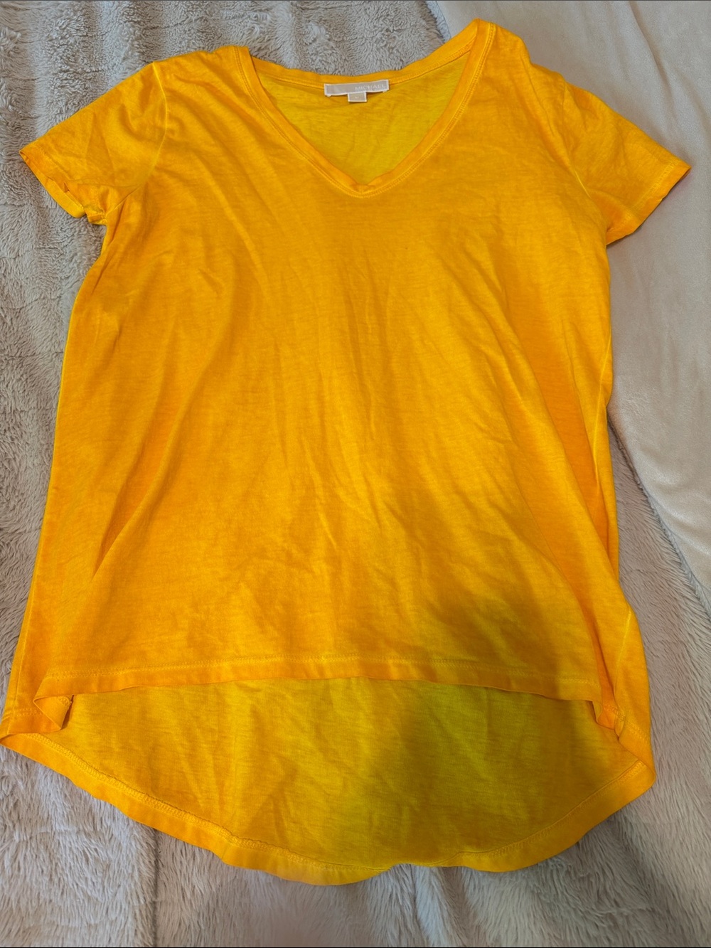 Michael Kors Bright Yellow V-Neck Short Sleeve Tee